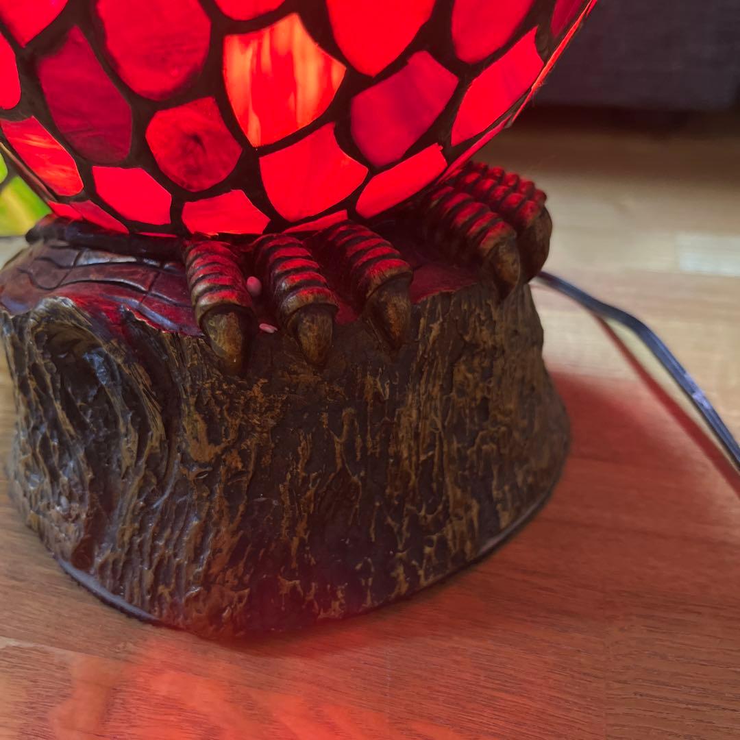 K29 ふくろう ステンドグラス 室内照明ランプ　アンティーク