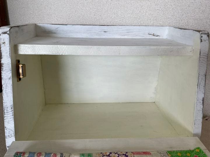 ハンドメイド☆アンティーク風☆シャビーシックなブレッドボックス☆キルト柄