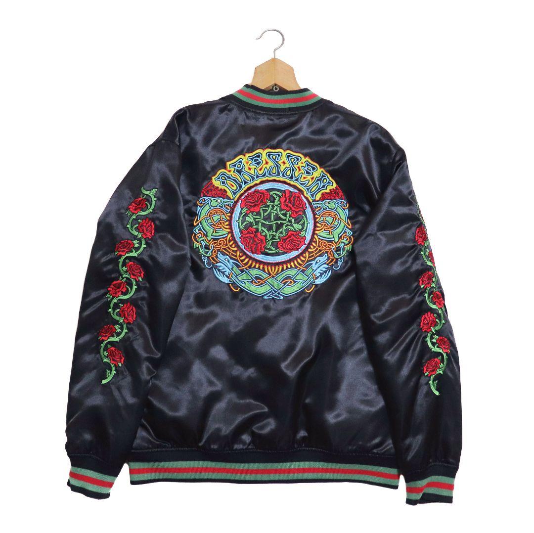 SANTA CRUZ サンタクルーズ デカ刺繍 バラ刺繍 中綿 スカジャン L