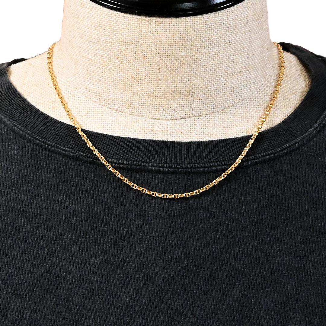 新品 18金アンカーチェーンネックレス幅2.6mm長さ45cm 品質証明書付