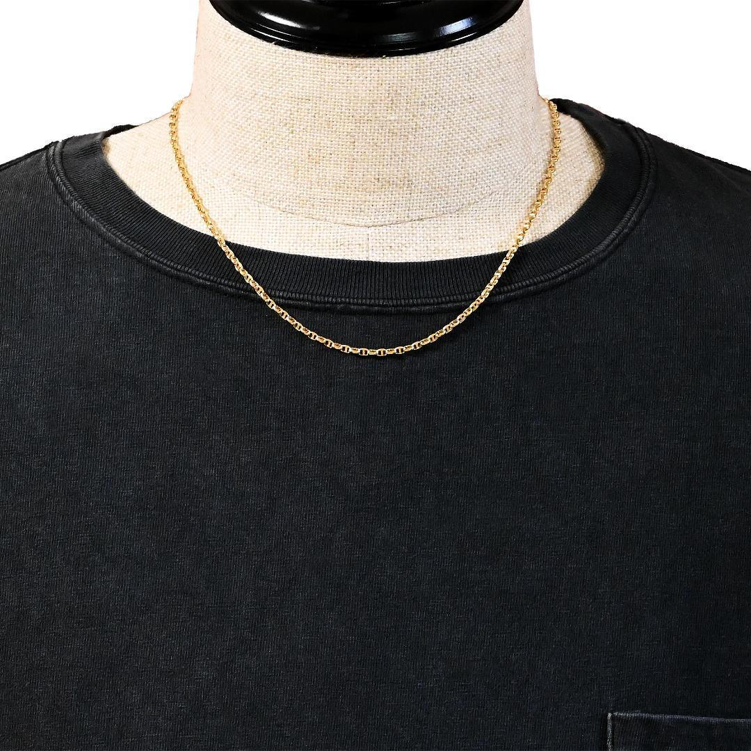 新品 18金アンカーチェーンネックレス幅2.6mm長さ45cm 品質証明書付