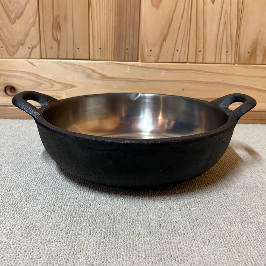 美品 久慈砂鉄鉄器　天ぷら鍋　24cm