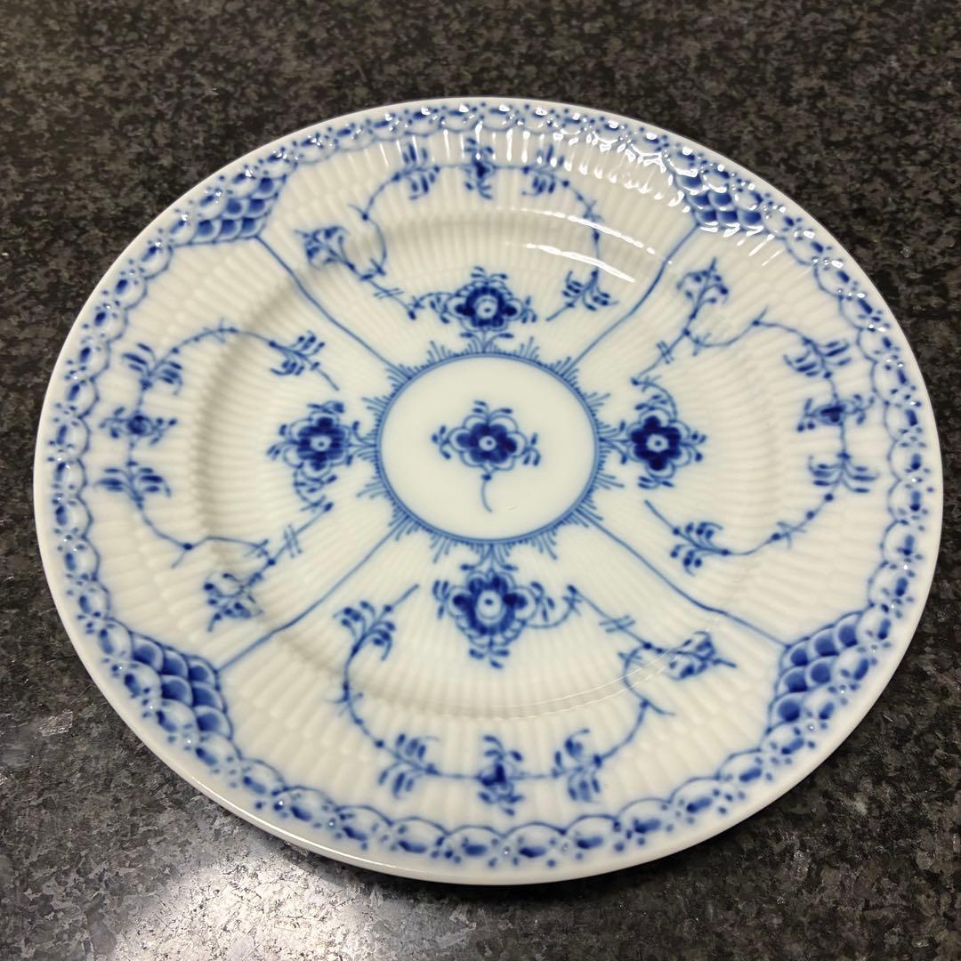 ロイヤルコペンハーゲン 574 ブルーフルーテッド ハーフレース プレート4枚