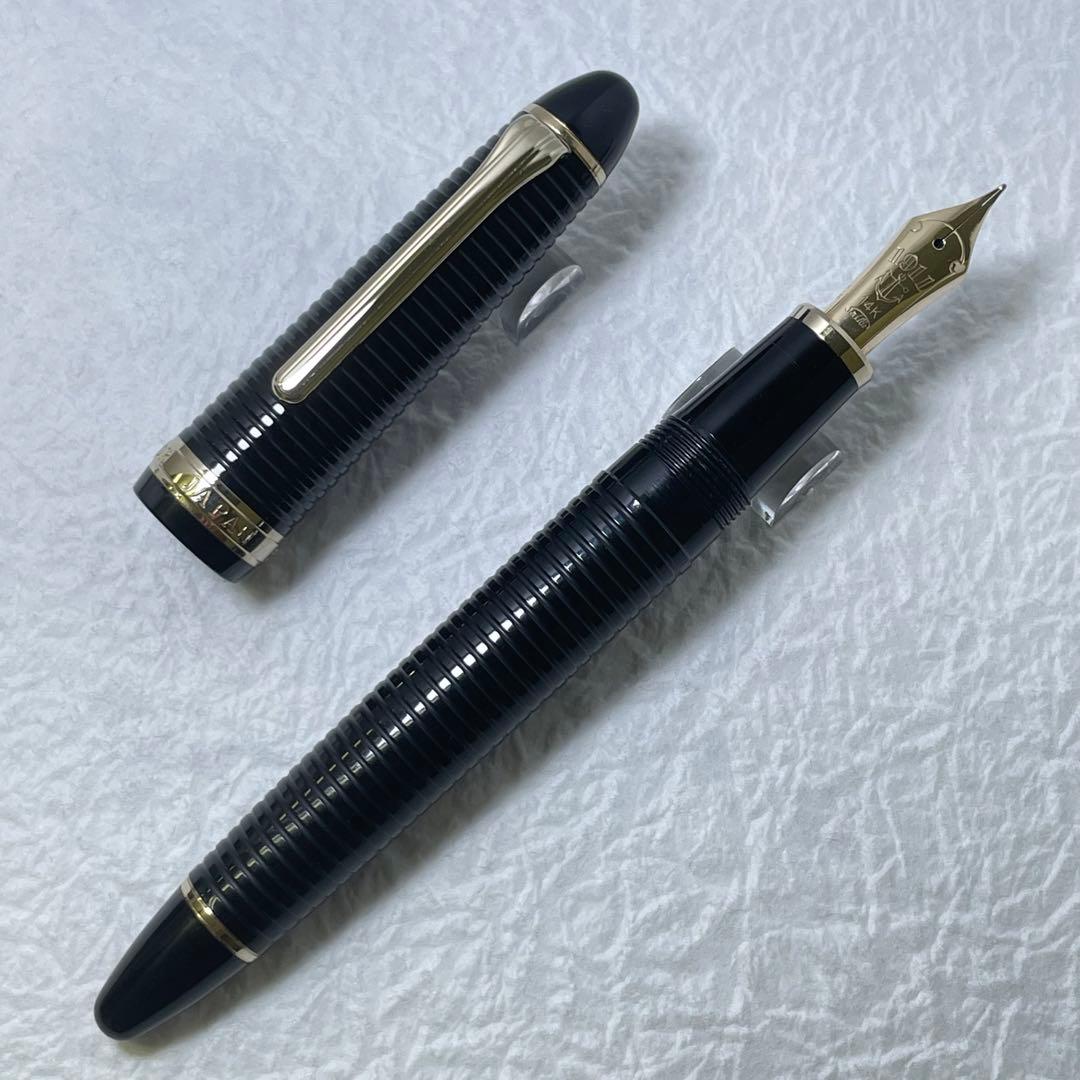 希少 長刀研ぎ セーラー万年筆 プロフィット ジャバラ 黒 長原宣義研ぎ