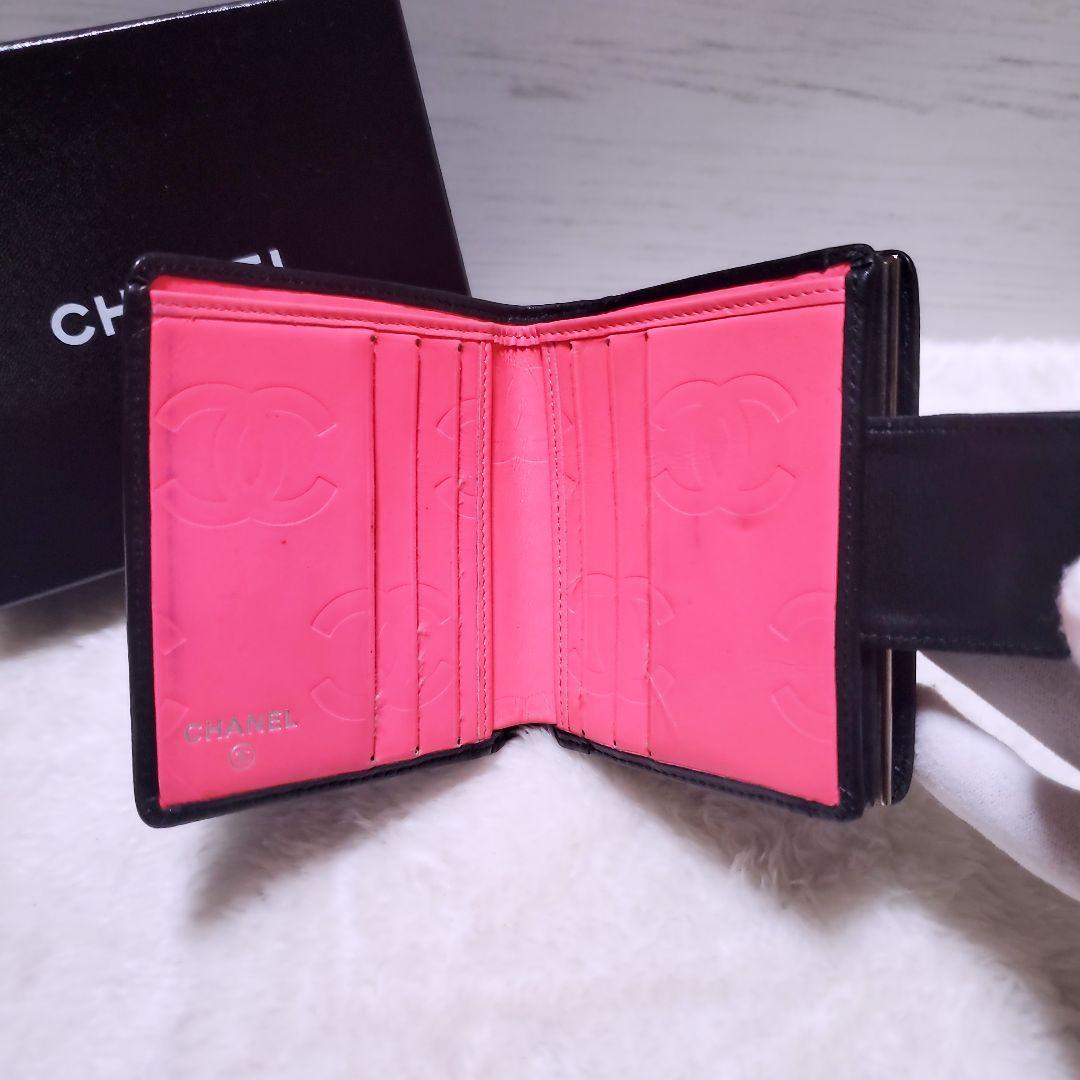 シャネル✨折り財布 ミニ ガマ口 カンボンライン ココマーク ホワイト