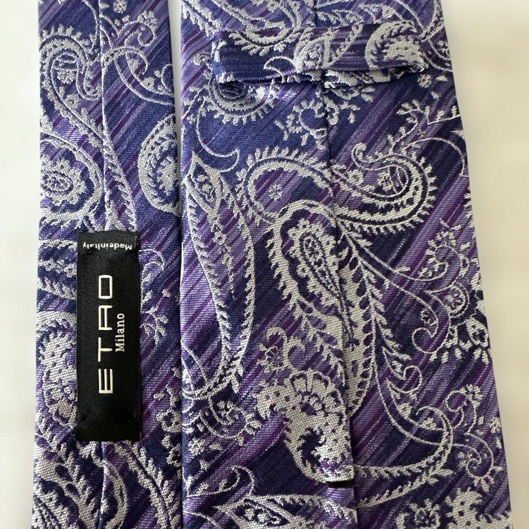 ETRO エトロペイズリー柄　ネクタイパープル系