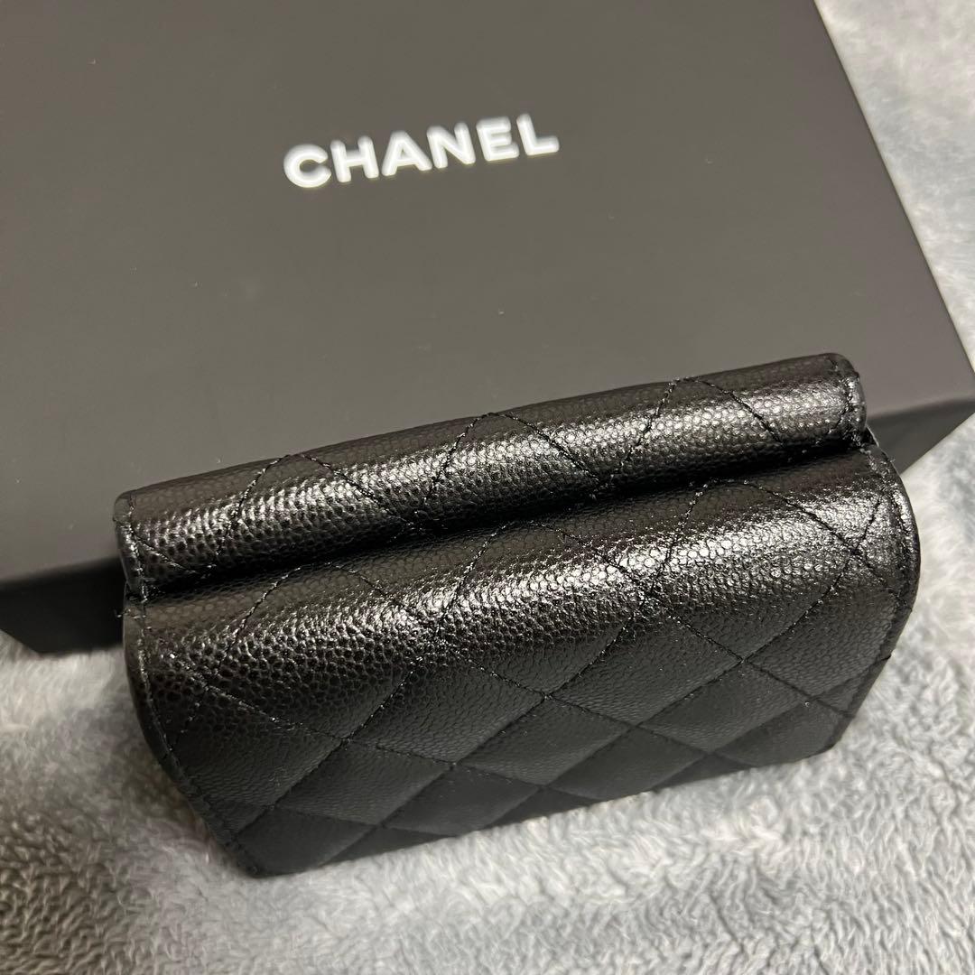 『美品』シャネルCHANEL財布三つ折り財布ミニウォレットマトラッセコンパクト