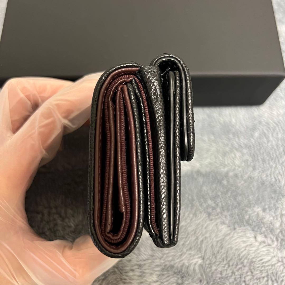 『美品』シャネルCHANEL財布三つ折り財布ミニウォレットマトラッセコンパクト