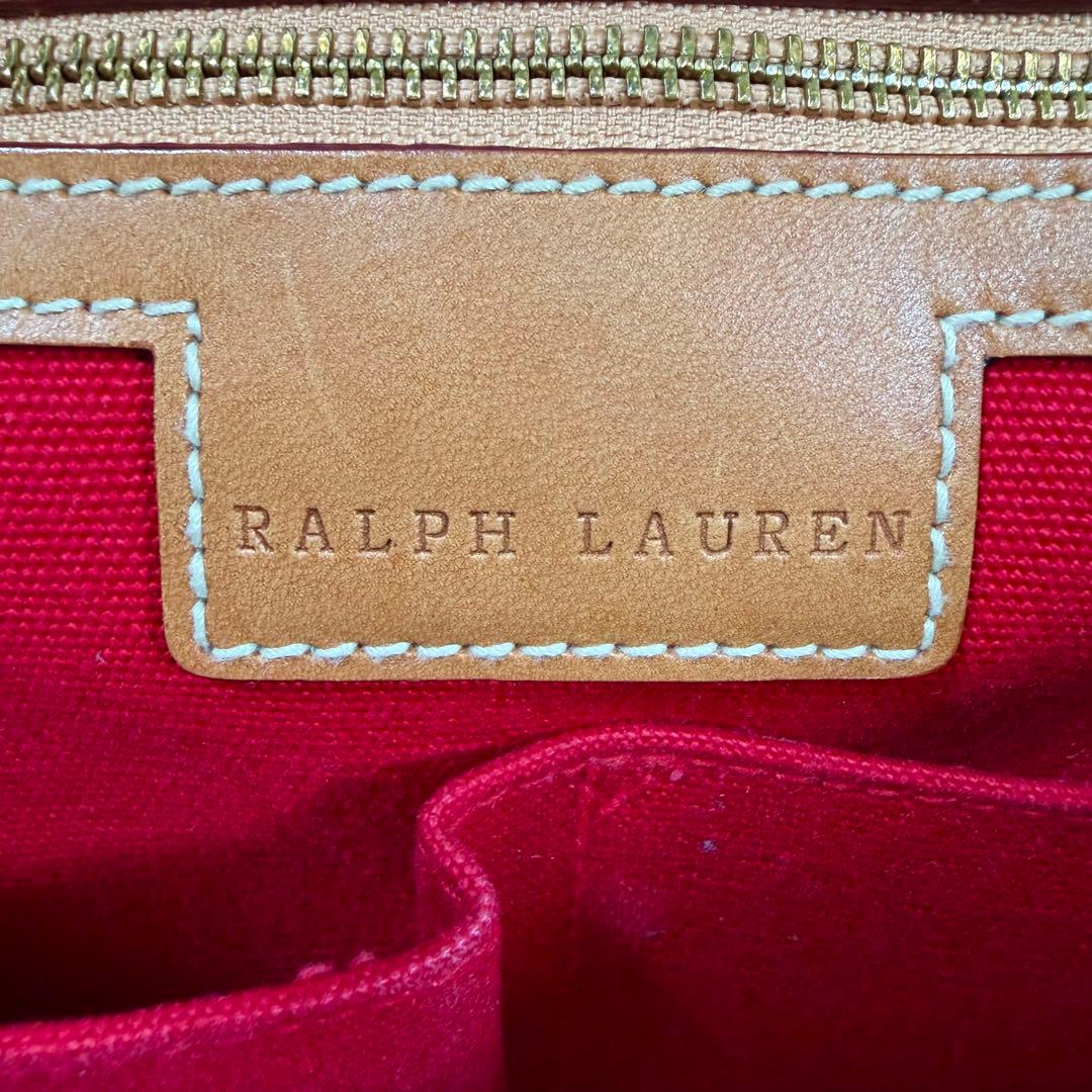 【極美品】【希少】ラルフローレン　トートバッグ　キャンバス　ビッグポニー　レッド