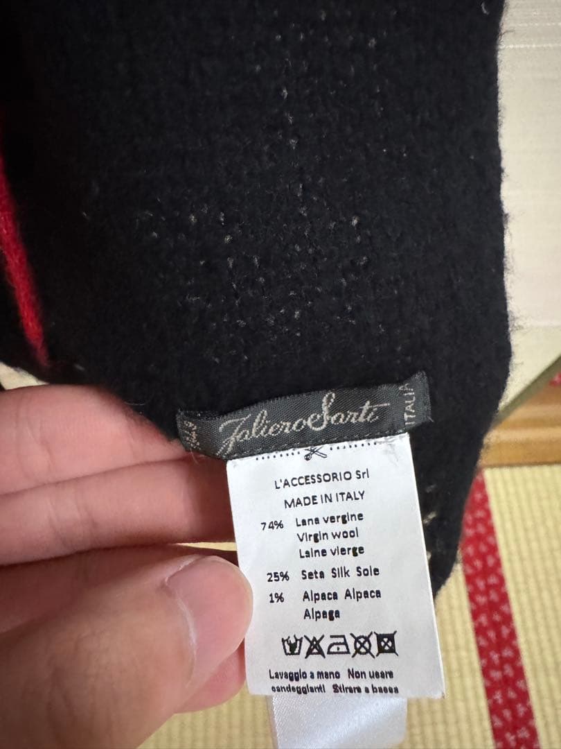 ファリエロサルティ　マフラー　ハート　バージンウール　シルク　アルパカ