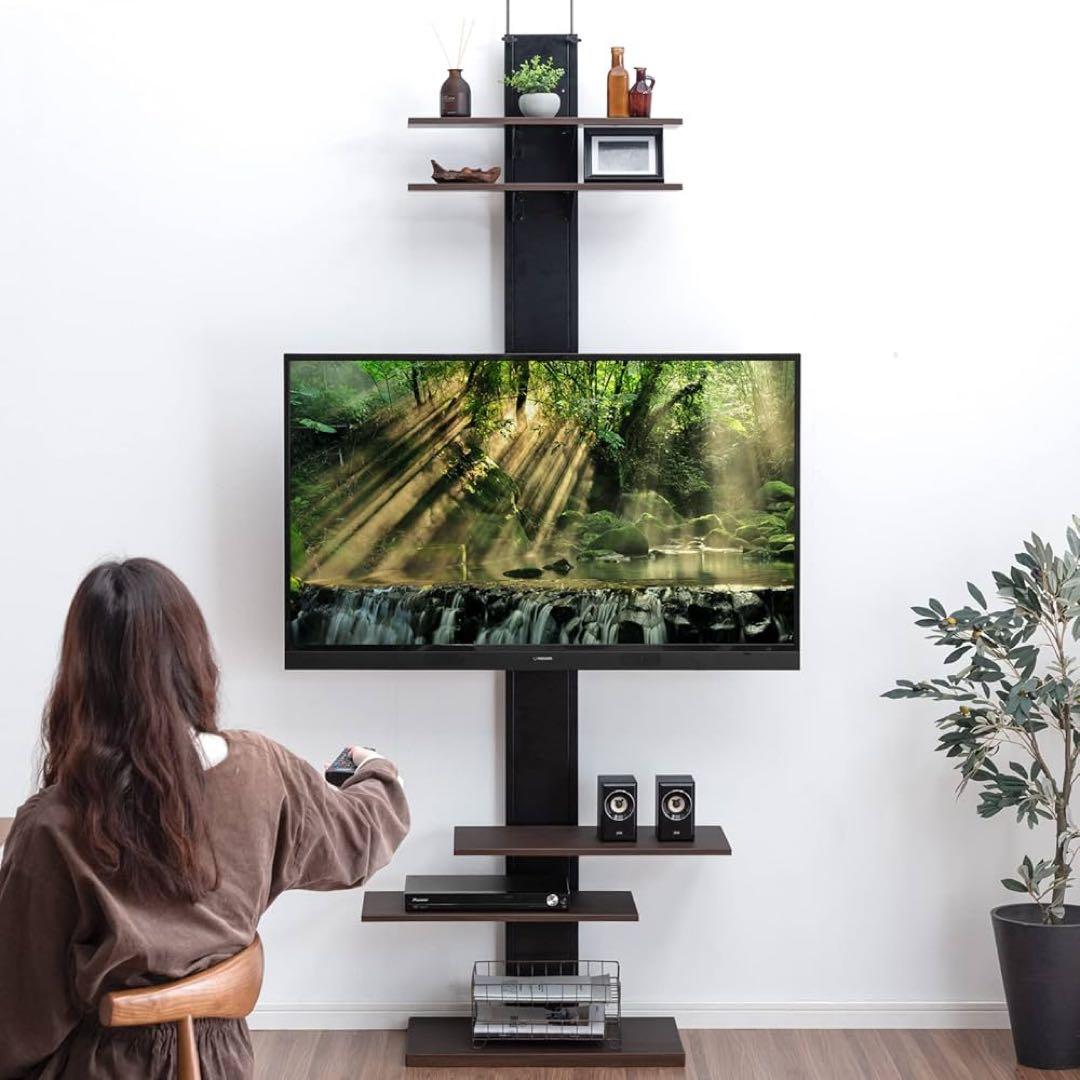 タンスのゲン テレビスタンド ハイタイプ 突っ張り 32〜65型対応