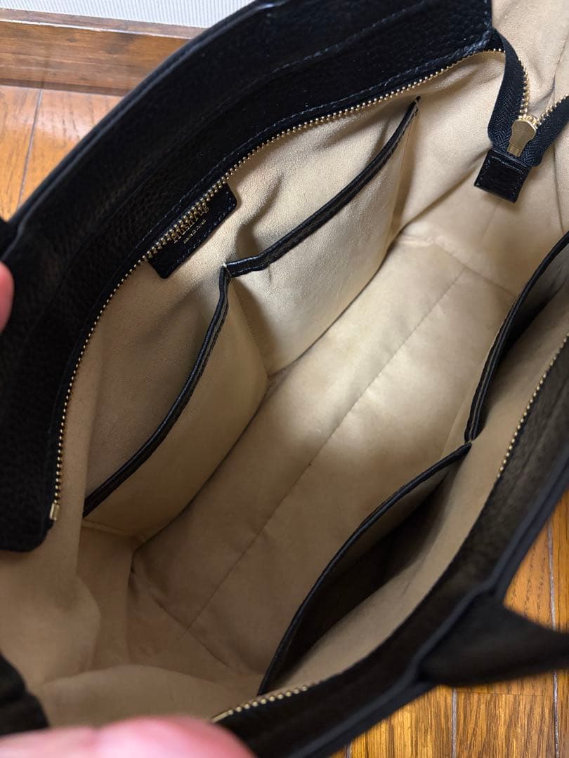 HUSHTUG 黒レザーミニトートバッグ