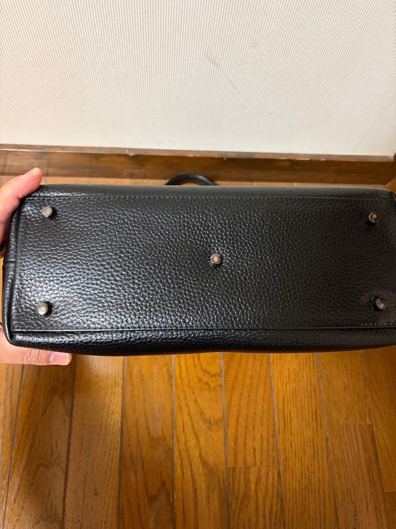 HUSHTUG 黒レザーミニトートバッグ