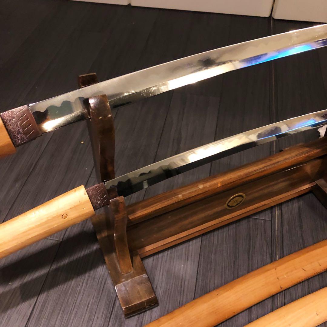 本格模造刀 白鞘 合金製 大小セット　長脇差　2本　拵え　太刀　居合刀