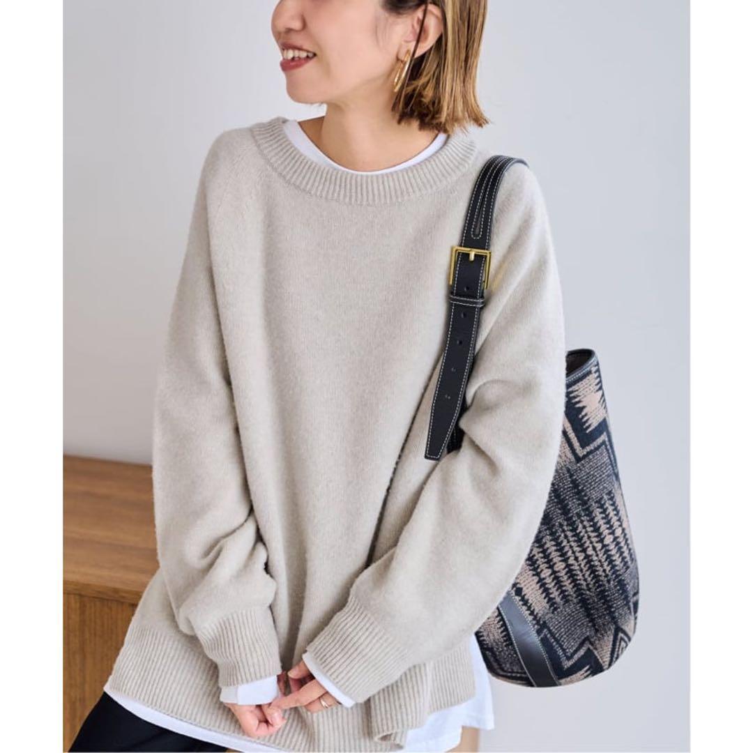 【Framework】ラグランスリーブ ワイドプルオーバー ベージュ