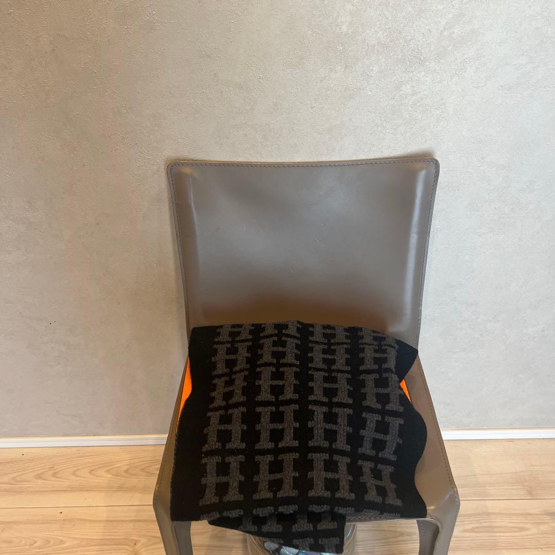 HERMES PARIS Hロゴパターン マフラー