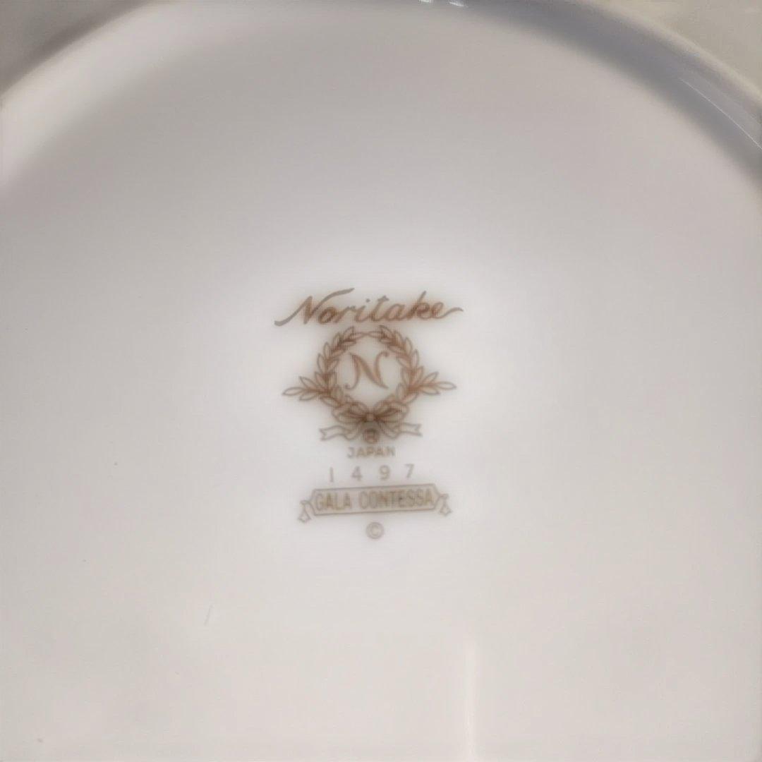 A1358-3/ノリタケ ガラコンテッサ/金彩色絵花草文絵替プレート6客/菓子皿