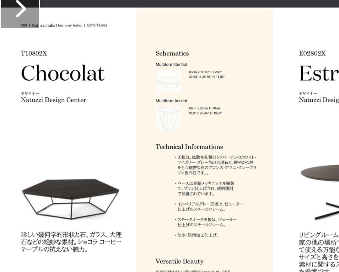 Natuzzi Chocolat センターテーブル　中古　大理石