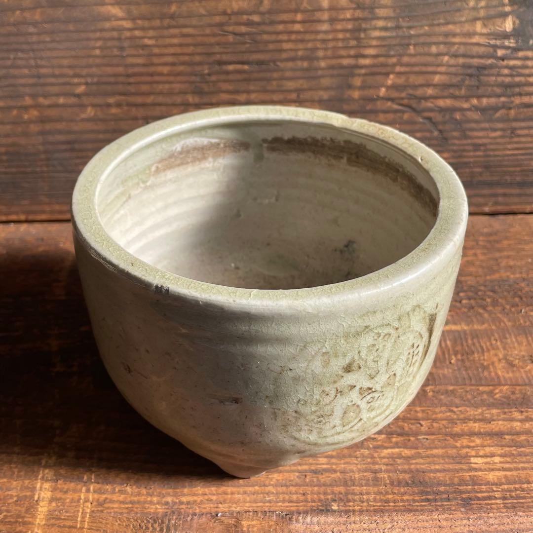 御深井三足香炉 江戸時代 御深井焼 古美濃 古瀬戸 灰釉陶器 骨董 古美術