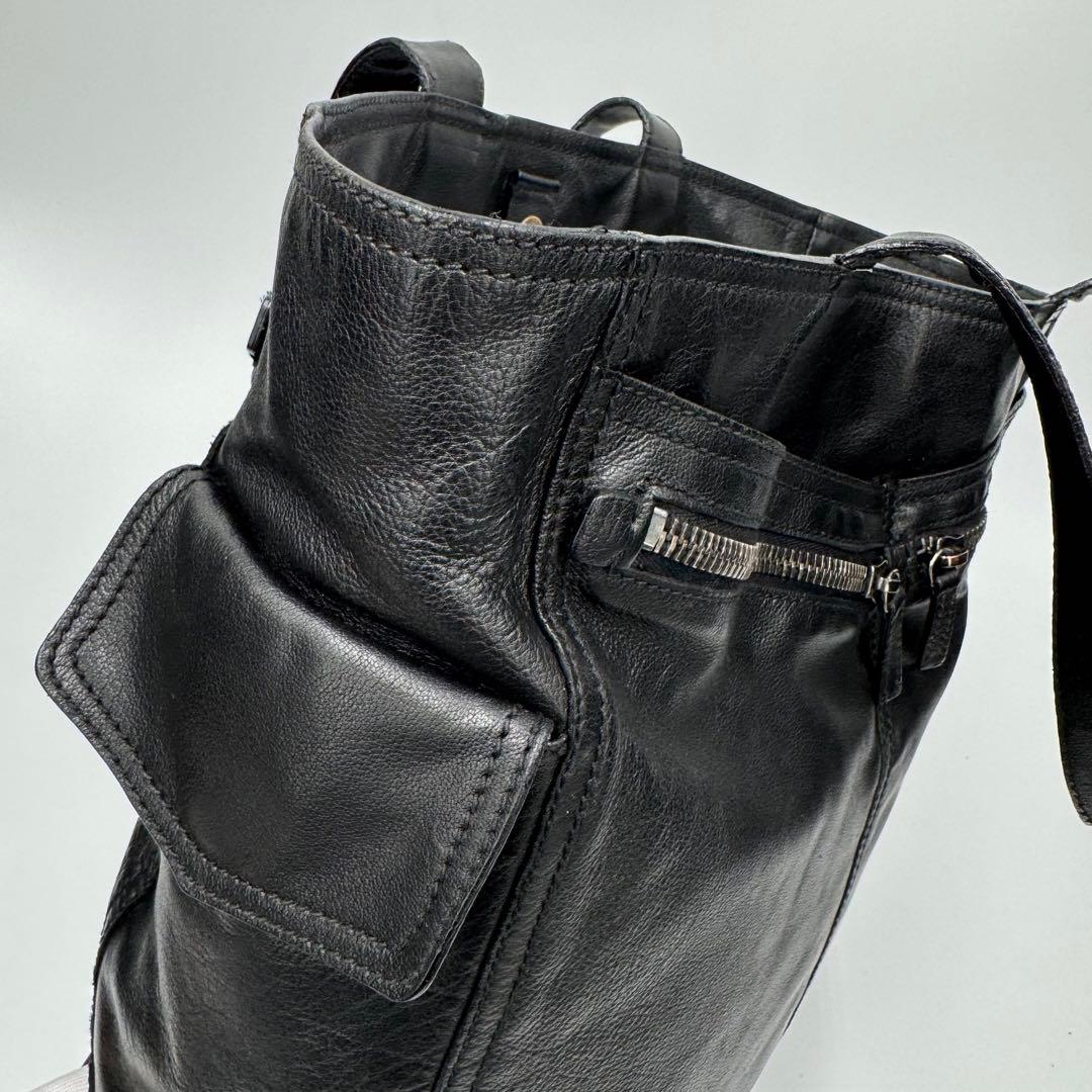 PRADA プラダ 大きめ レザー トートバッグ ショルダーバッグ ブラック