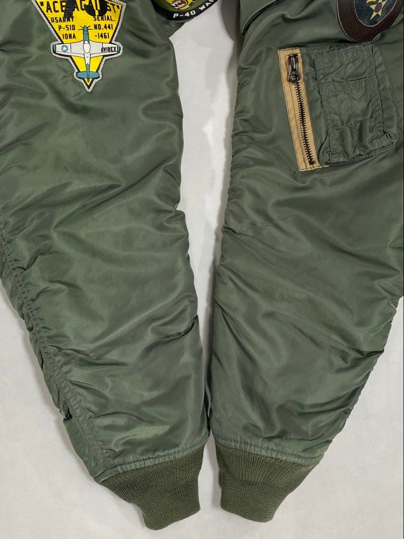 AVIREX フライトジャケット MA-1 アリューシャンタイガース グリーン