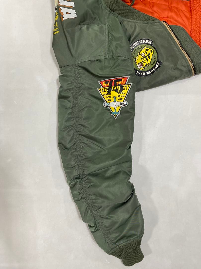 AVIREX フライトジャケット MA-1 アリューシャンタイガース グリーン