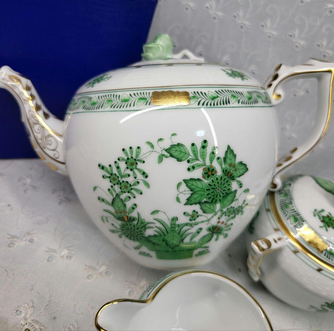 未使用近✨ヘレンド インドの華 ティーポット、シュガー、クリーマー