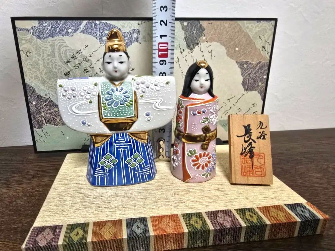 【美品】九谷焼 ひな人形 親王飾り 立雛 陶器 雛人形 お雛様 ひなまつり