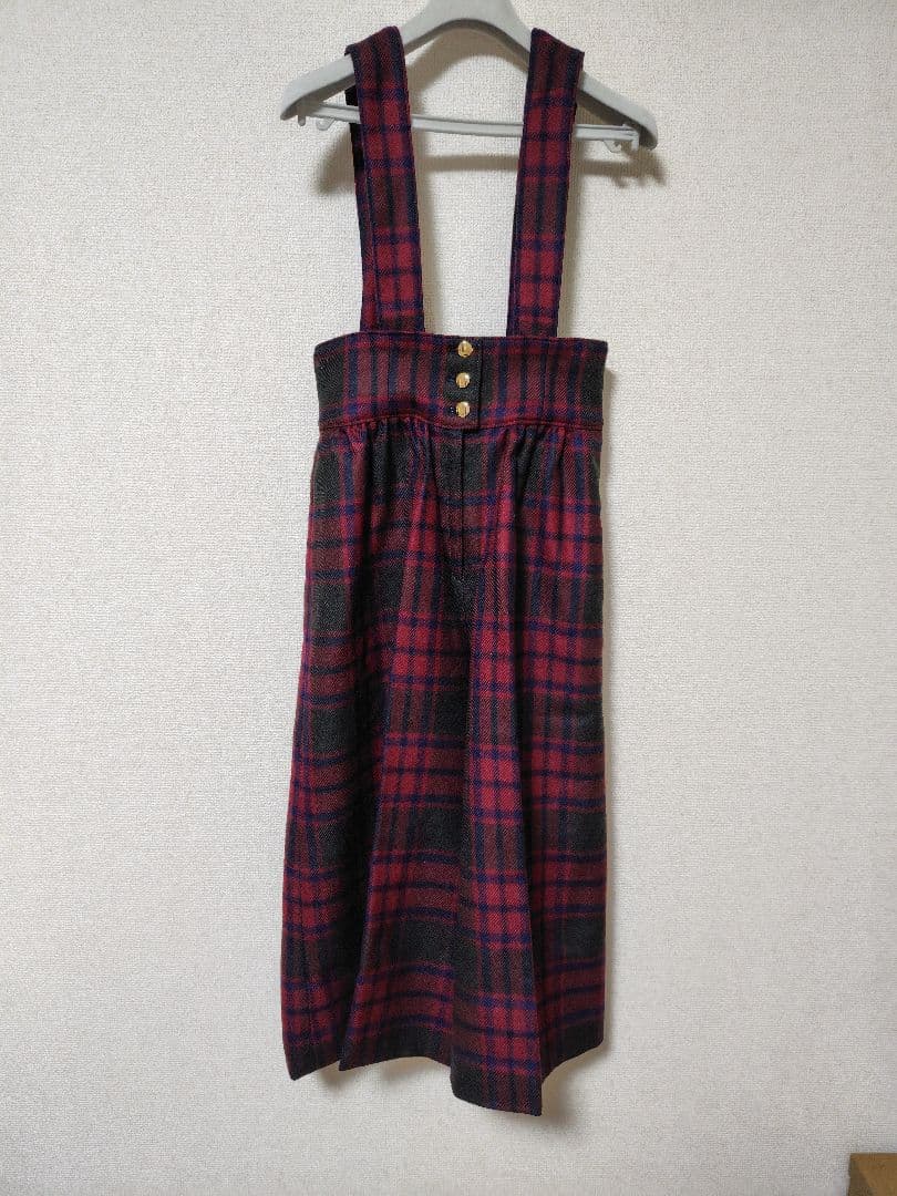 新品VIVID BOUTIQUEロングキュロットサスペンダー付きタータンチェック