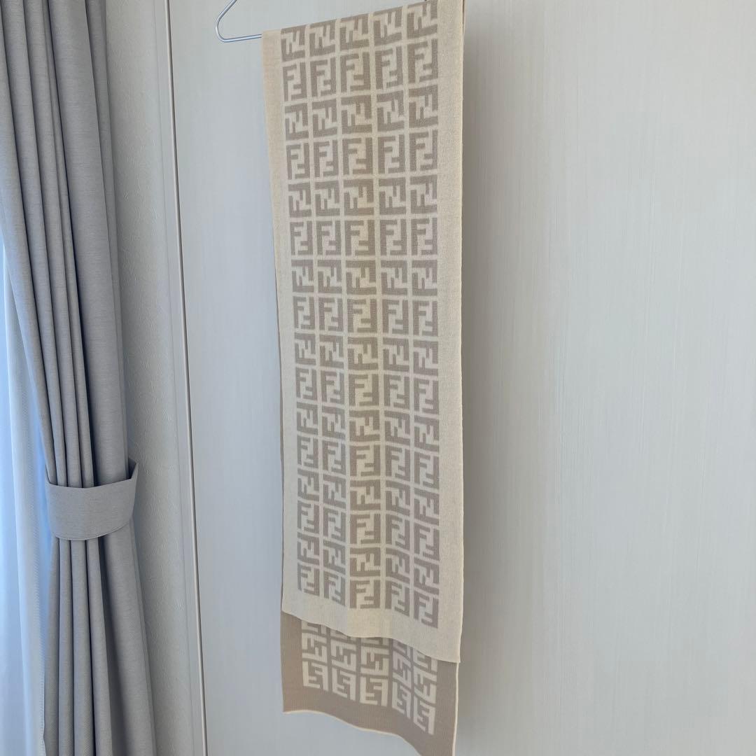 【FENDI / フェンディ】マフラー ズッカ柄 ベージュ系