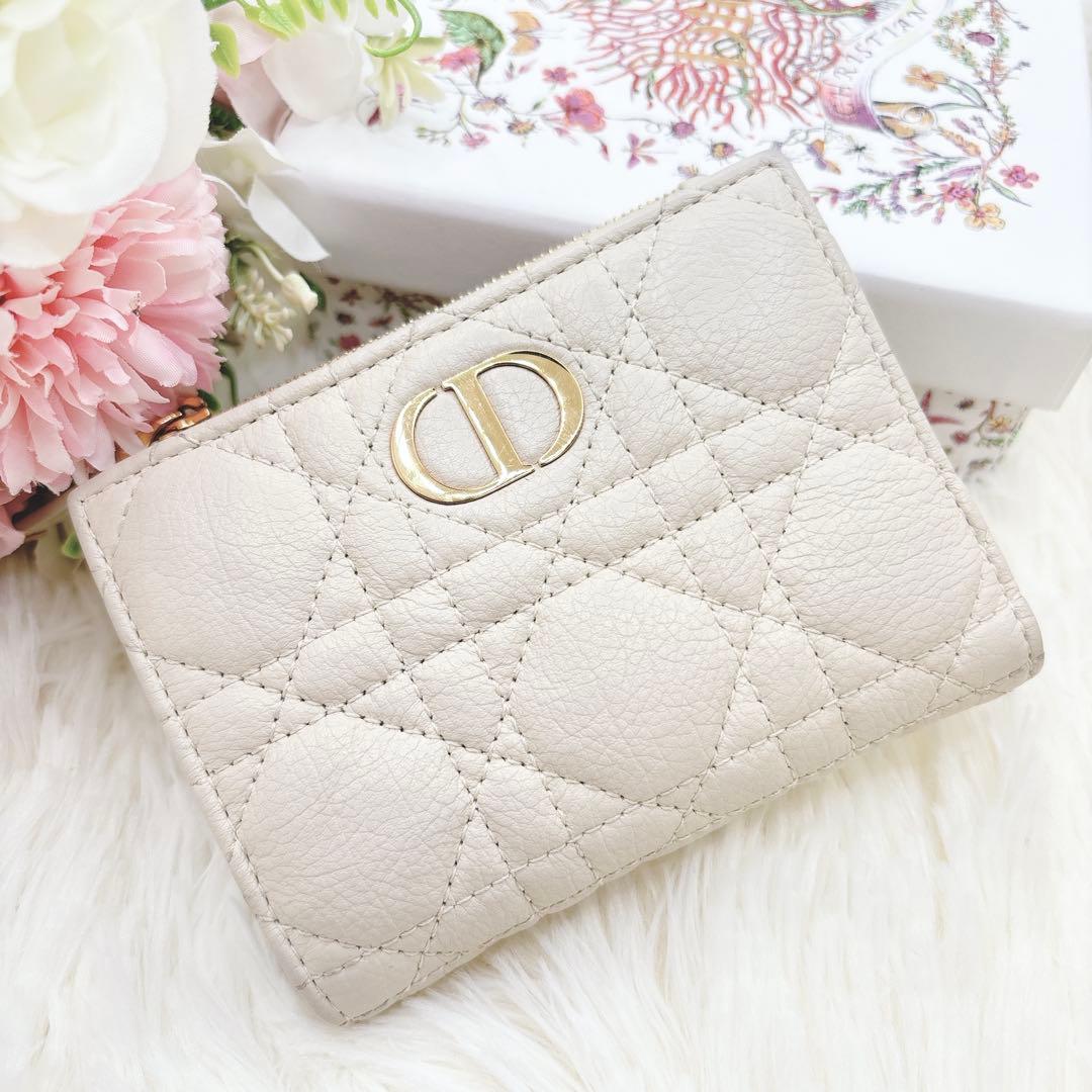 美品✨Dior ディオール ミニ財布 二つ折り財布 カロ ダリア レザー