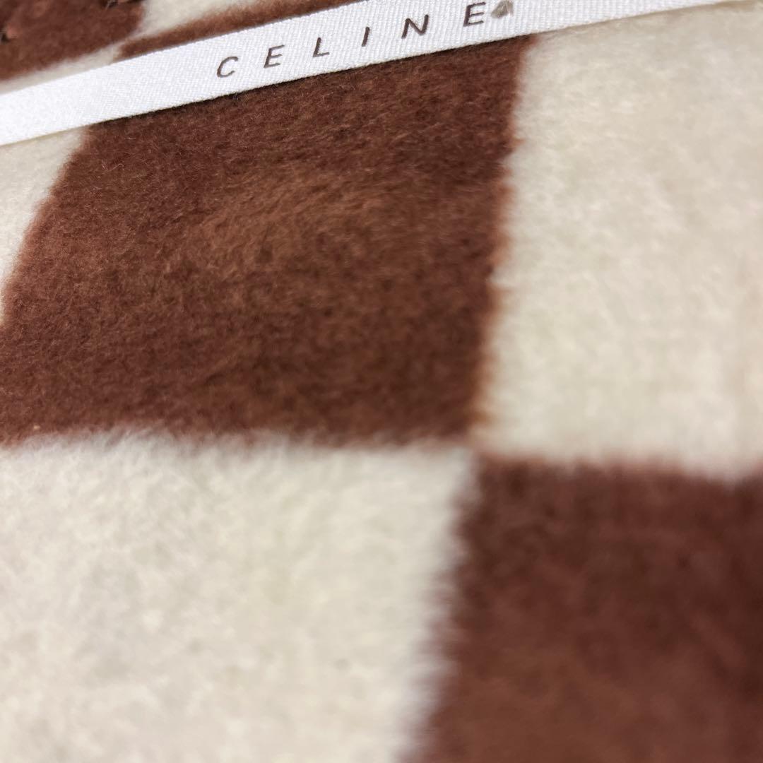 【新品未使用】CELINE セリーヌ 綿毛布 140×200 ブロック柄 希少