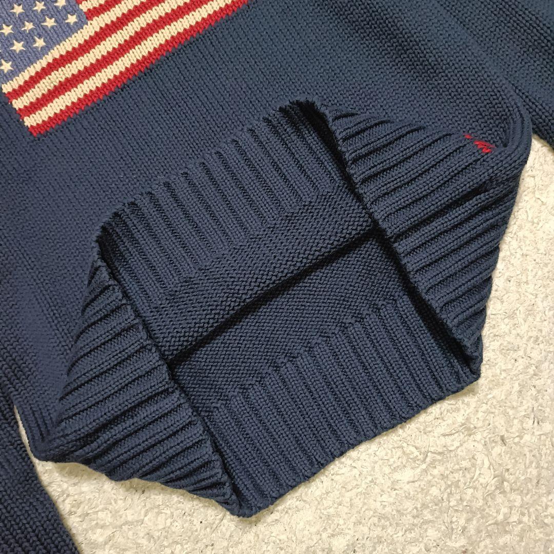 【現行品】未使用級✨️ラルフローレン アイコニック フラッグ リブニット 星条旗