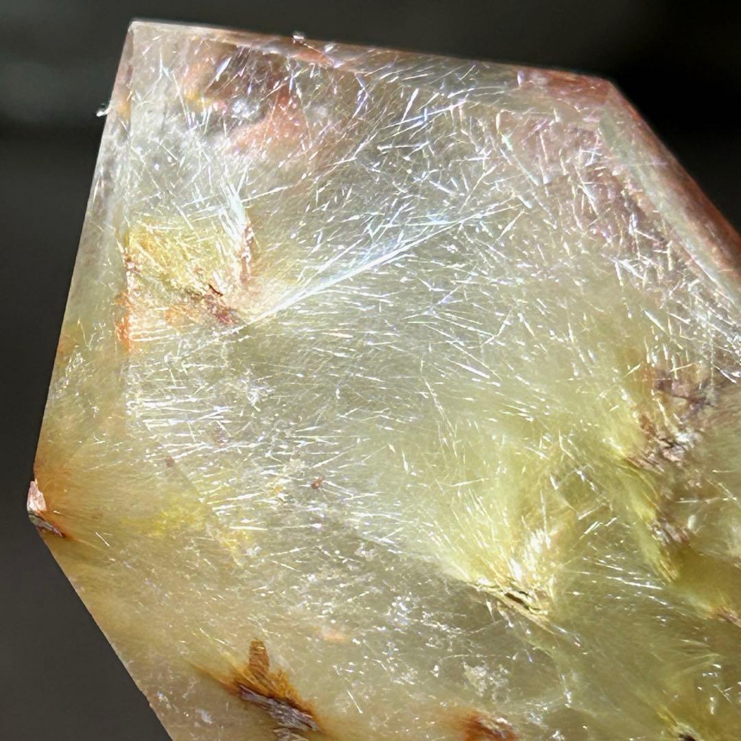 ☆別格高級品！エンジェルヘア　ガーデン　ルチル 原石　六角柱　福財龍王秘宝①