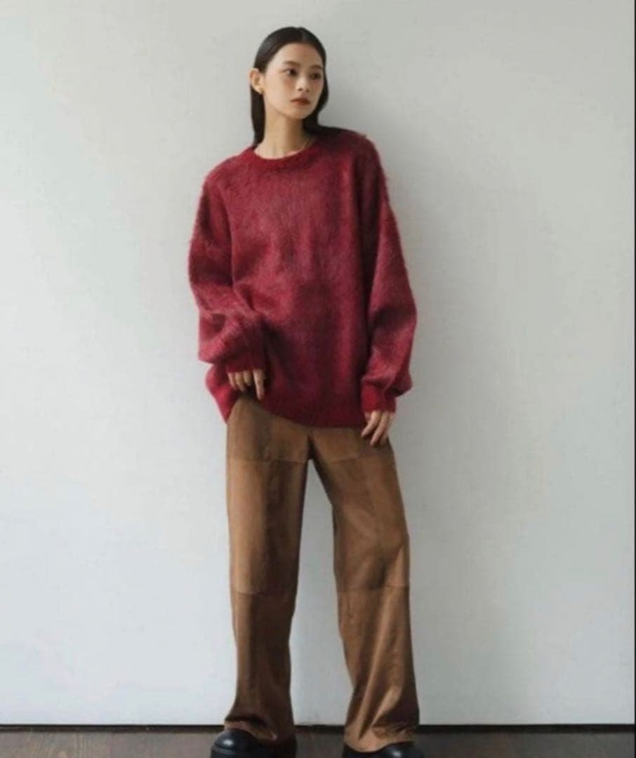 トップス Knuth Marf shaggy flower knit(unisex)red