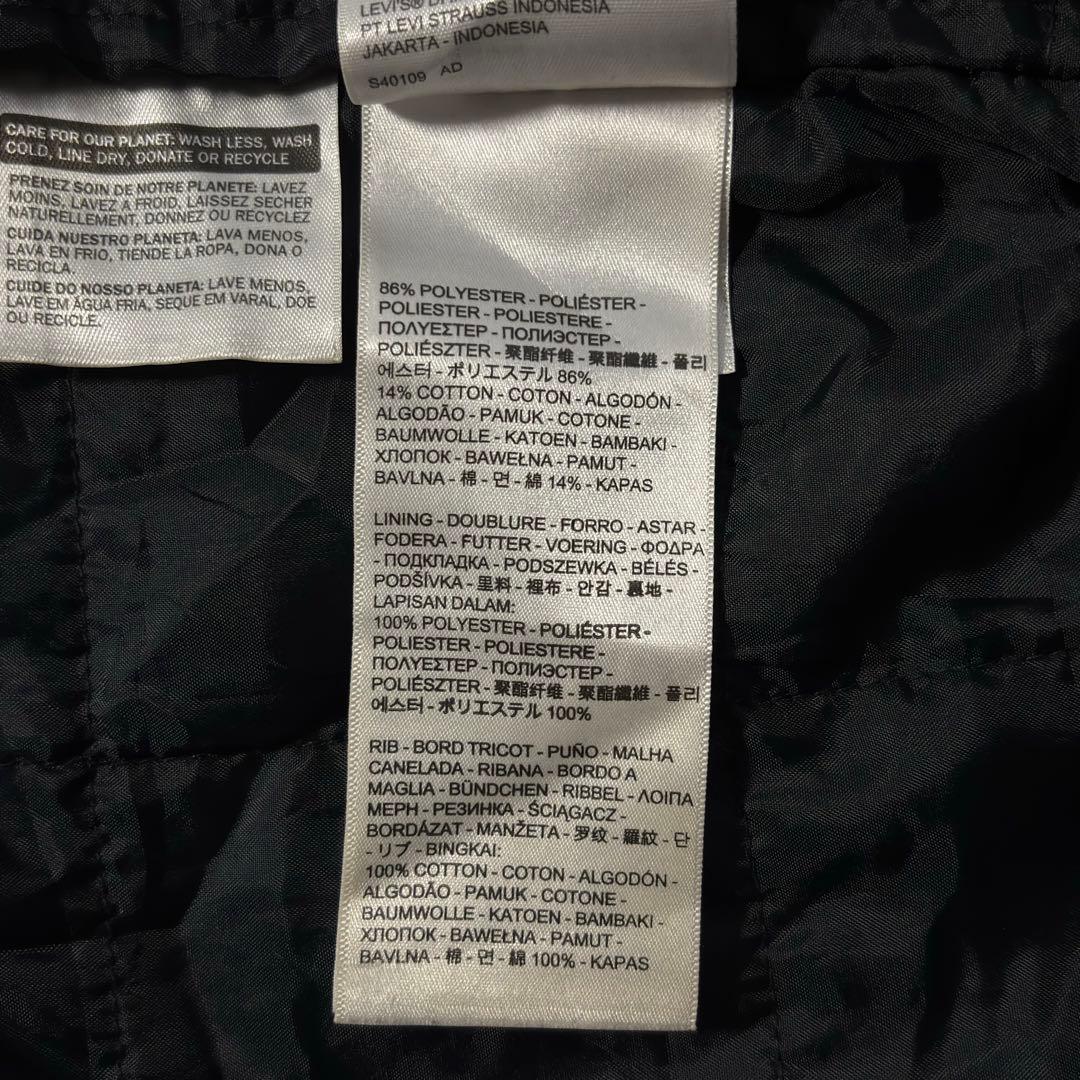 リーバイス MA-1 ボンバージャケット M 黒 サーモア中綿 タロンジップ