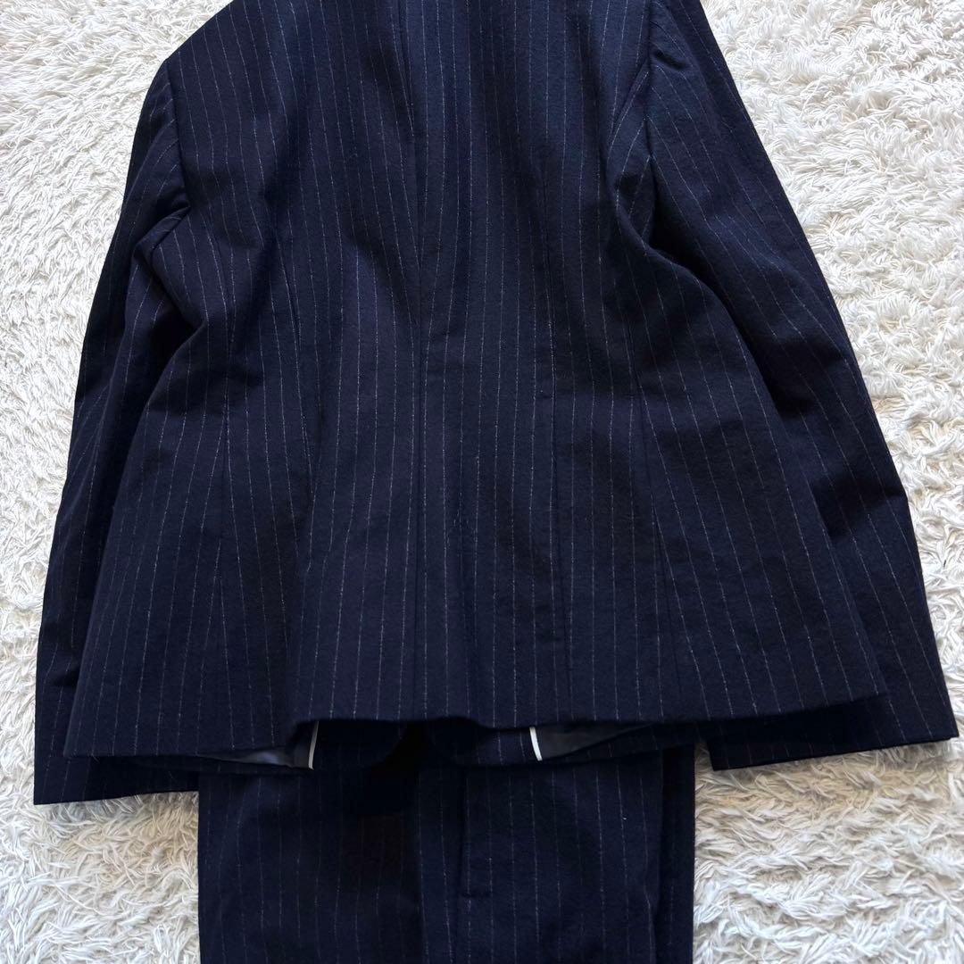 極美品　ヒューゴボス　ビジネス　パンツ　スーツ　セットアップ　カシミヤ　ネイビー