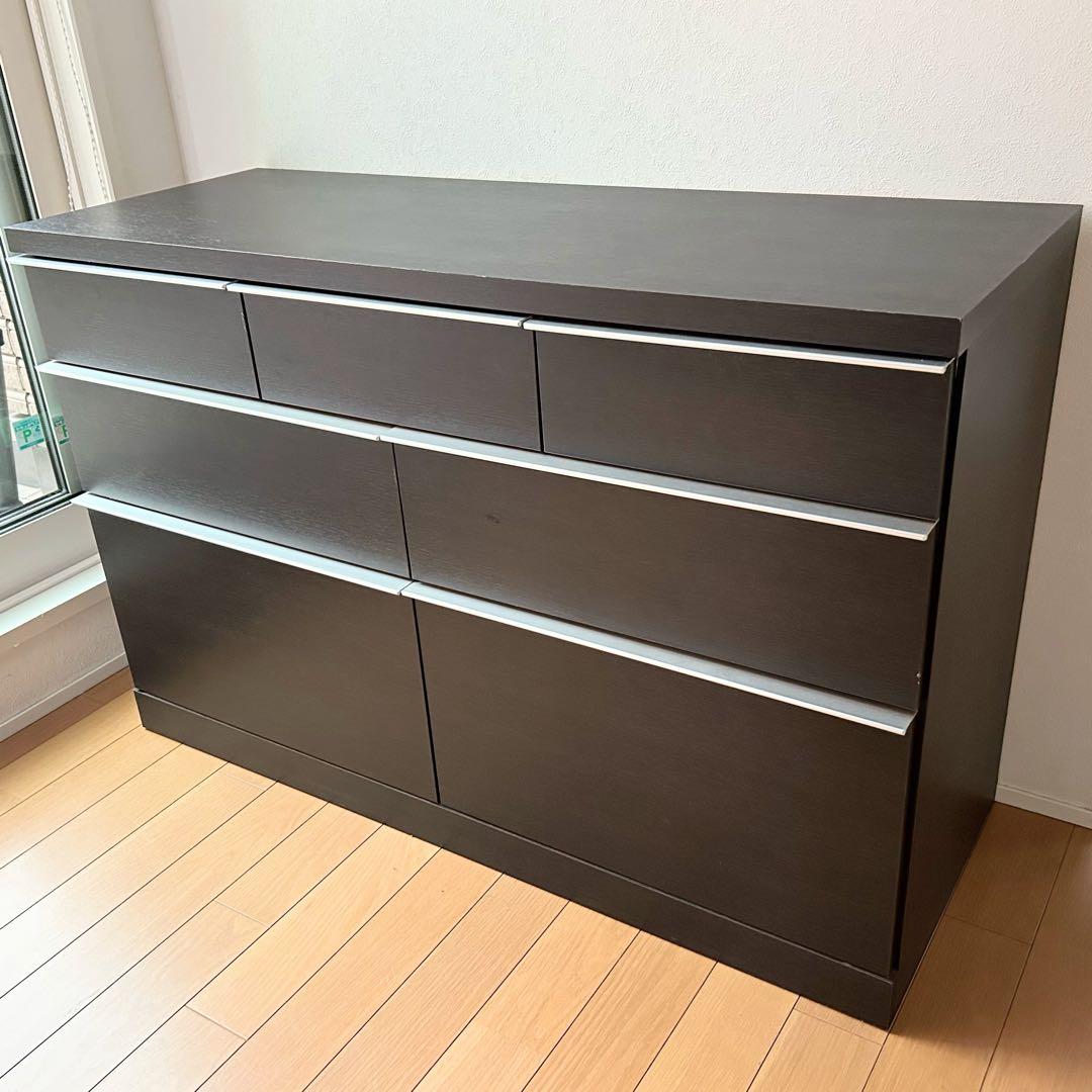 サイドボード チェスト キャビネット 引出し収納 ダークブラウン 島忠