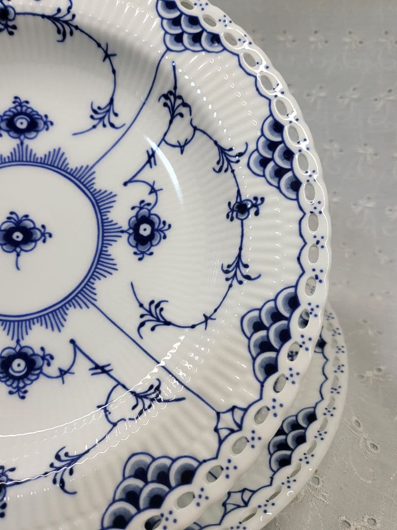 2枚✨ロイヤルコペンハーゲン ブルーフルーテッド フルレース プレート 深皿