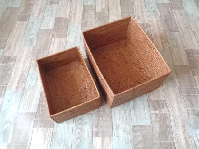 2種類セット●A4＆B4長方形ケース●無地●アタ●バリ島●1021●大きめタイプ