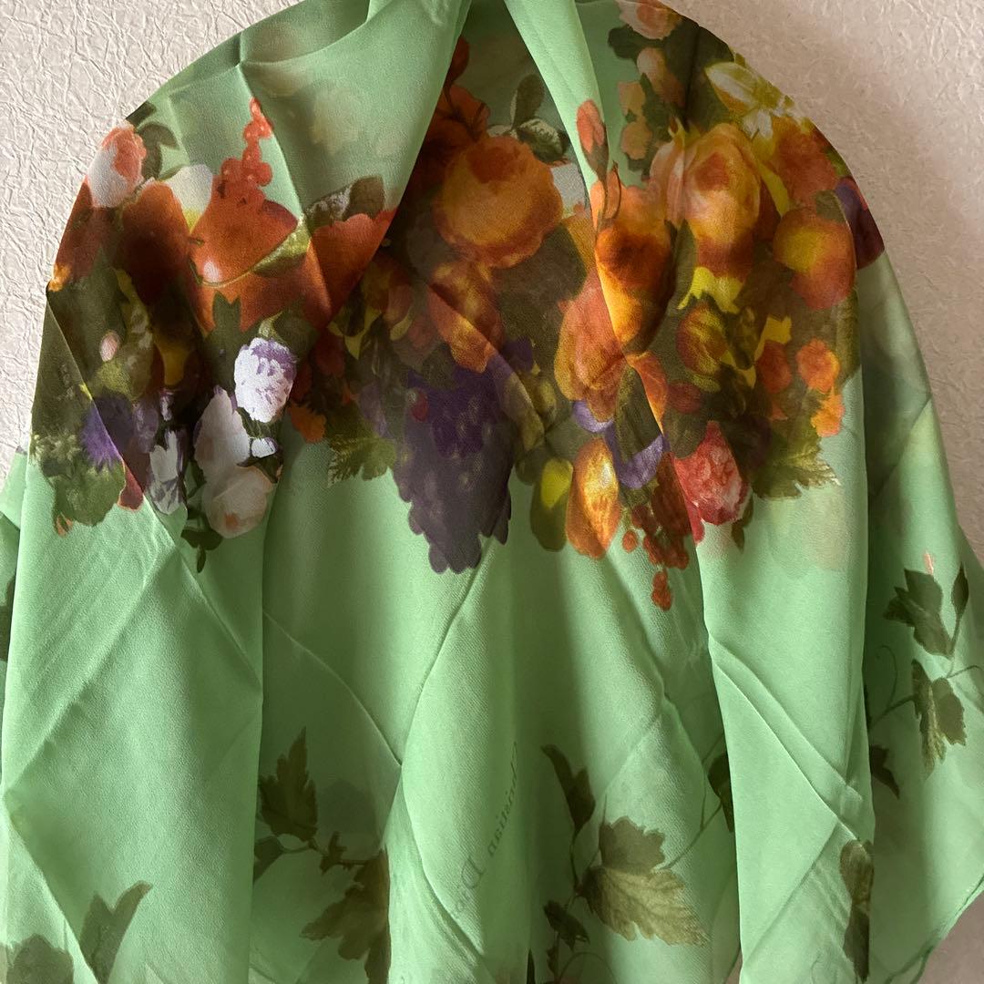 Christian Dior 大判　花柄　シルクスカーフ/ストール　美品　レア