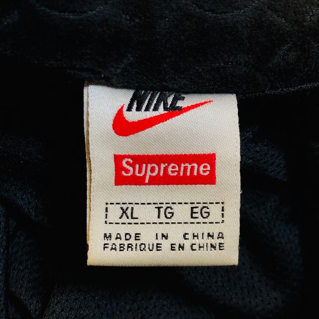 【希少XLサイズ】シュプリーム ナイキ コラボ ベロア トラックジャケット 黒