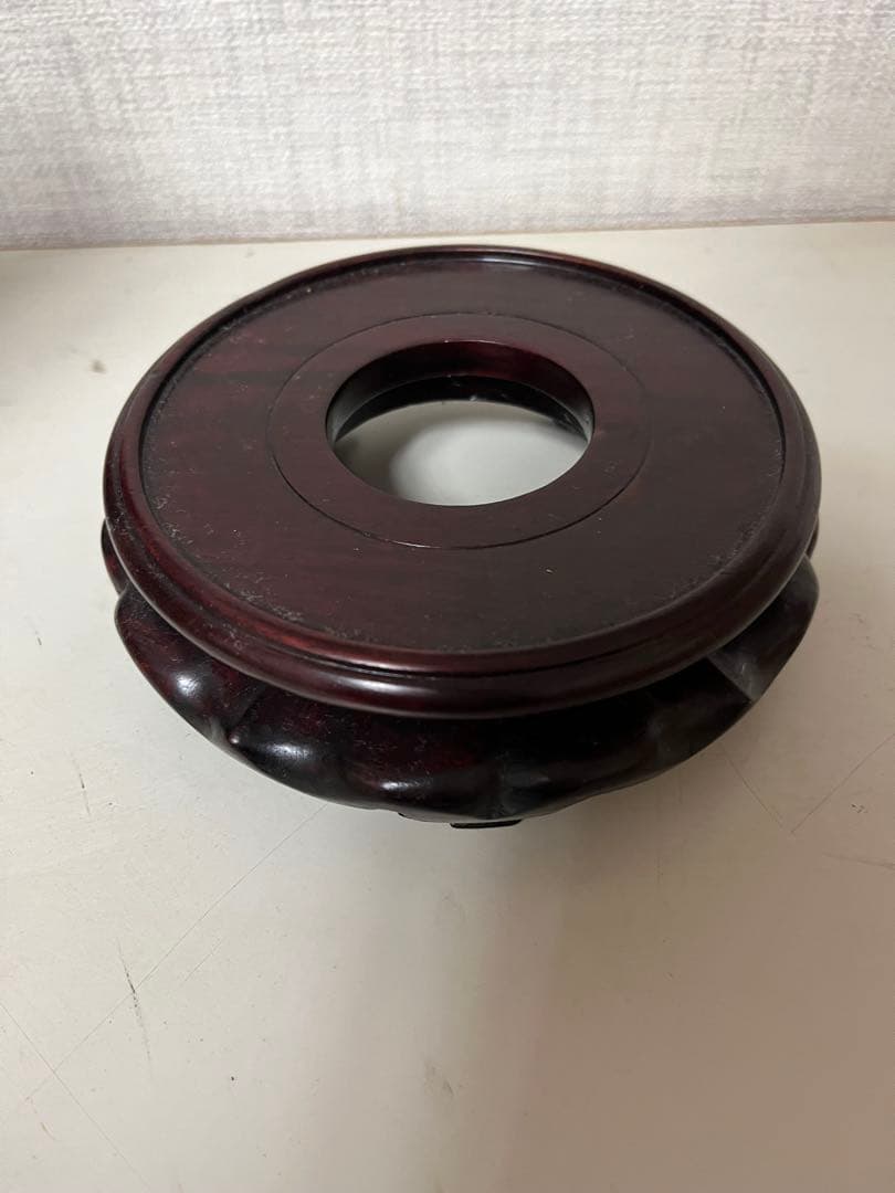 X*n様 【骨董品】香木　木製仏像 約34cm 花型台座サービス　現品限り