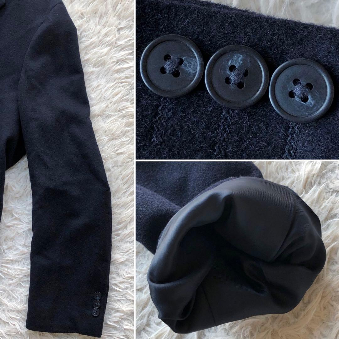 【美品 超希少サイズXL】ユニクロ　チェスターコート　紺　ウールカシミヤ　ロング