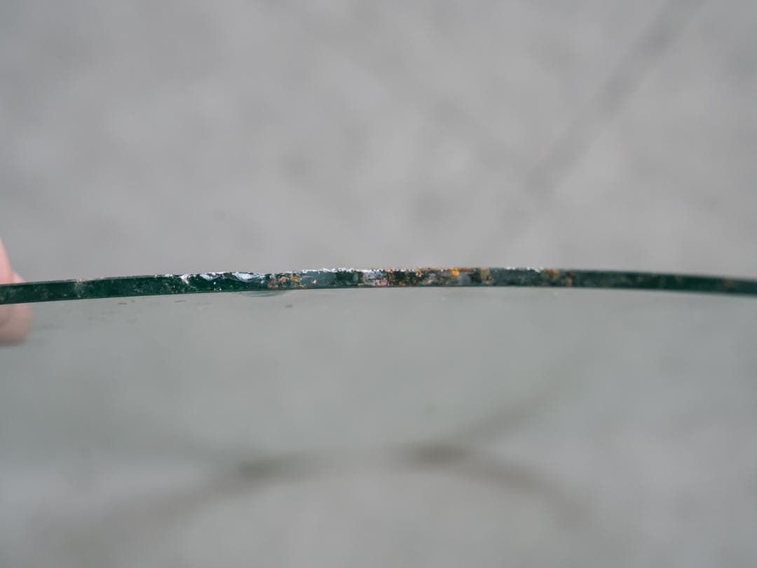 ヴィンテージ　ラウンド ガラステーブル 古道具 ミッドセンチュリー モダン