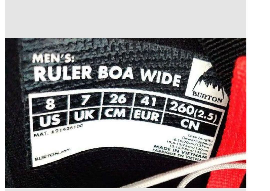 3/1 15時迄有効ポラリスバートンメンズ RULER BOA 26cm