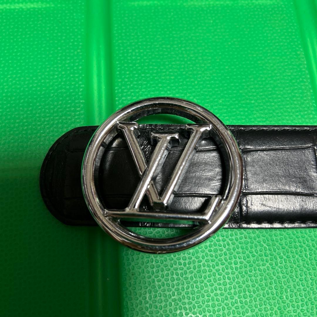 LOUIS VUITTON ブラックレザーベルト 100