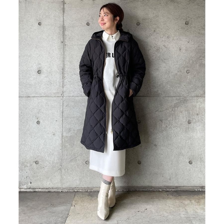 美品 VERYベストダウン大賞 TAION×UNFILO Aラインコート L紺