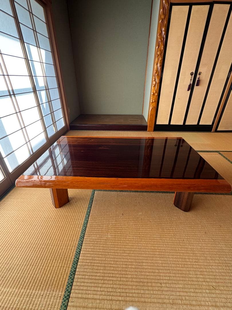 【引き取りok】座卓　高級テーブル　昭和レトロ　一枚板
