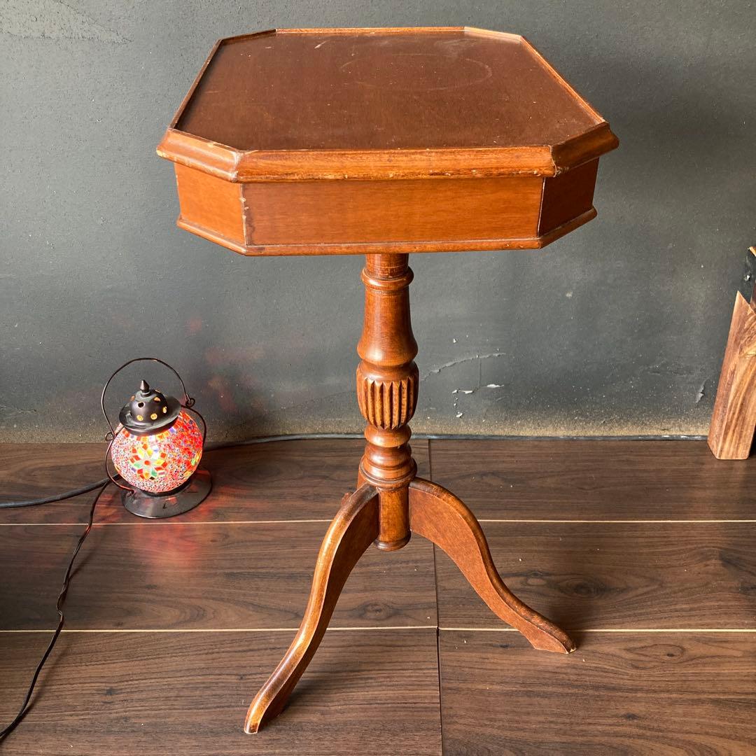 【送料込み】アンティーク風　サイドテーブル　コンソール　木製